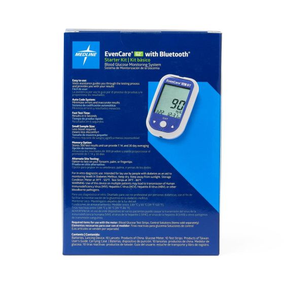 EVENCARE G2 Bluetooth Blood Glucose Monitoring Starter Kit 26Pc