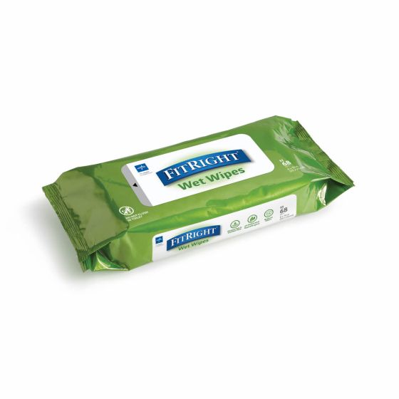 Medline FitRight Aloe Personal Wipes Scented 68Ct