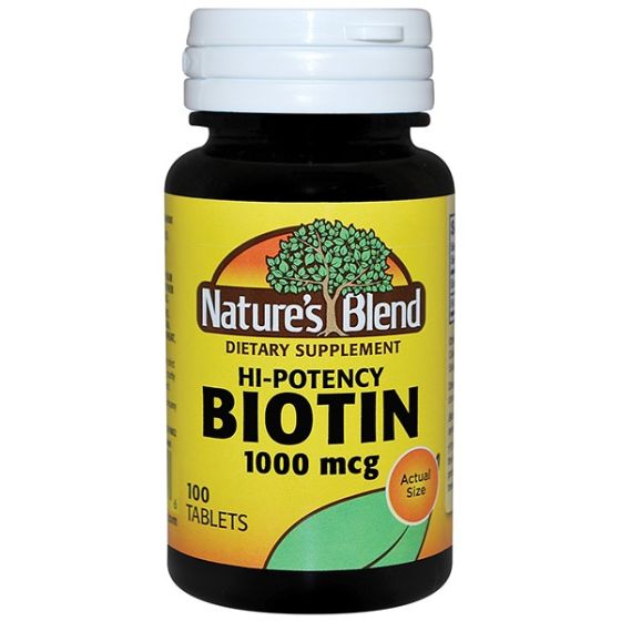 Nature's Blend HiPotency Biotin B7 Vitamin Tablets 1000mcg 100Ct