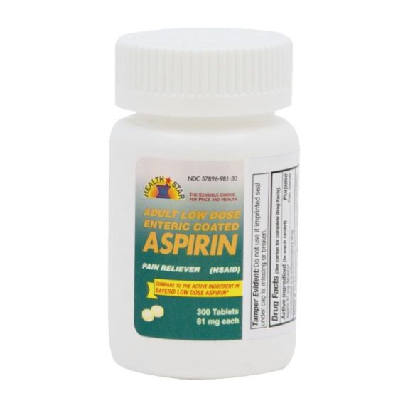 GeriCare Aspirin Enteric Coated Tablets, 81 mg, 300Ct