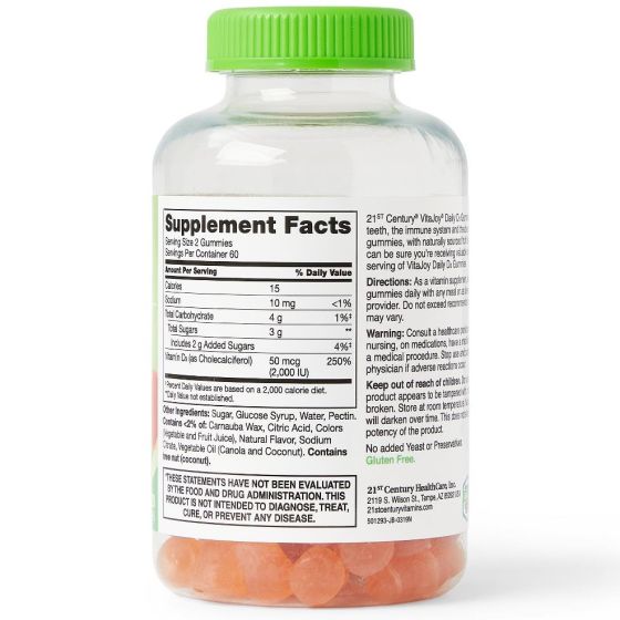21st Century VitaJoy Vitamin D3 Gummies 2,000 IU 120Ct