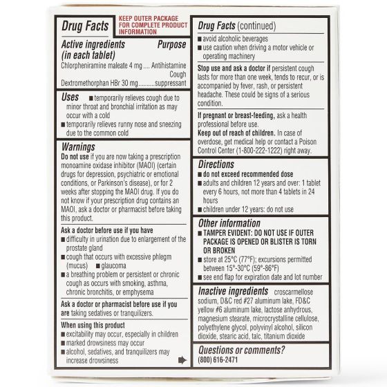 Major Cough & Cold Tab High Blood Pressure Formula 16Ct