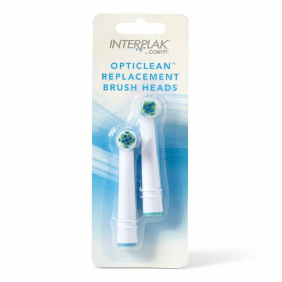 InterPlak Rechargeable Toothbrush Replacement Heads 2Ct