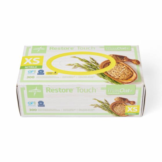 Medline Restore Touch Nitrile Gloves maxOat+ XS 300Ct