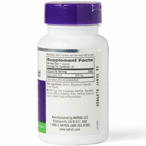 Natrol Alpha Lipoic Acid Capsule 600mg 30Ct