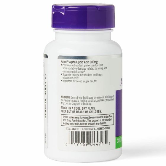 Natrol Alpha Lipoic Acid Capsule 600mg 30Ct