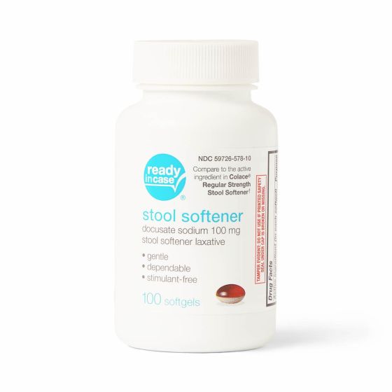 Docusate Sodium Stool Softener Softgel 100mg 100Ct