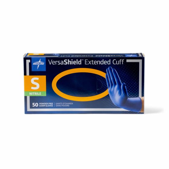 Medline VersaShield Extended Cuff Nitrile Glove S 50Ct