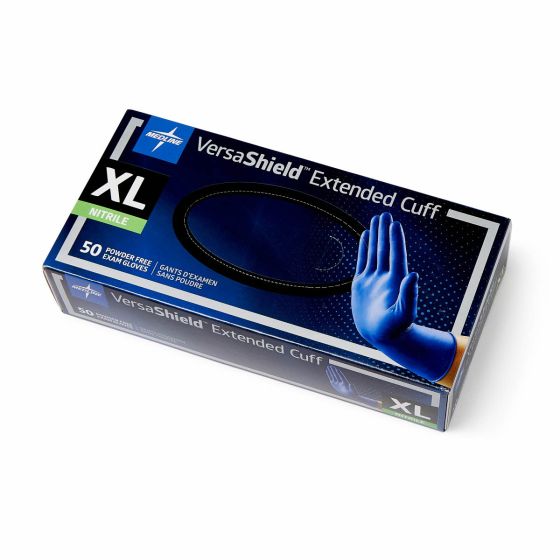 Medline VersaShield Extended Cuff Nitrile Glove XL 500Ct