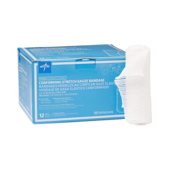 Medline Sterile Conform Stretch Gauze Bandage 4x75 12Ct