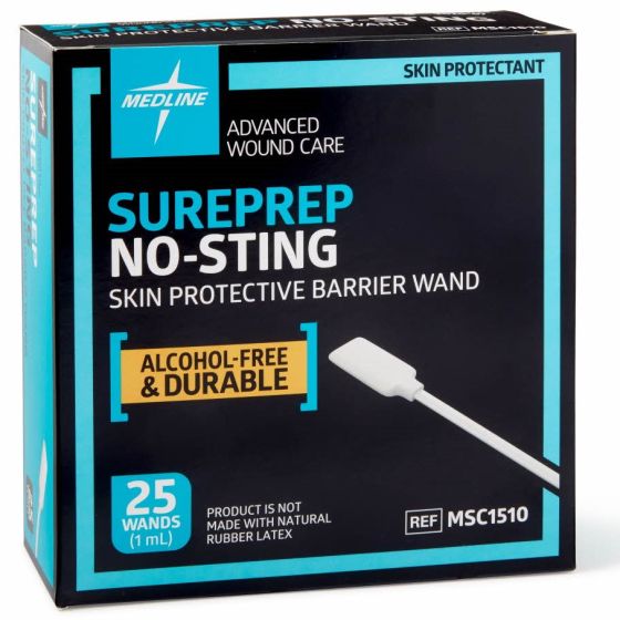 Medline SurePrep No Sting Skin Barrier 1mL Wand 125Ct
