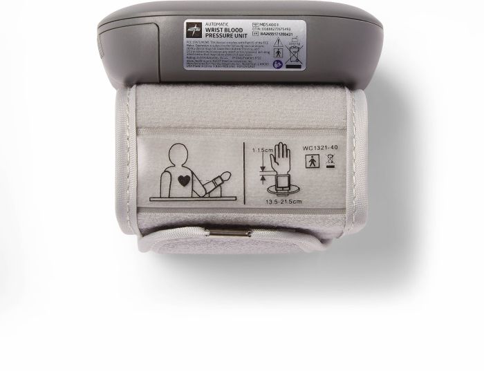 Medline Deluxe Digital Wrist Blood Pressure Monitor 1Ct