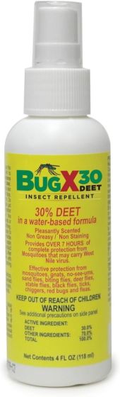 Bug X 30 DEET Insect Repellant Spray 4oz 1Ct CPA12651H by Coretex Products Inc