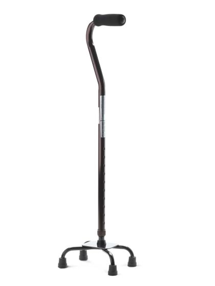 Medline Aluminum Quad Cane Sm Base 300lb Cap Black 1Ct MDS86222H1 by Medline