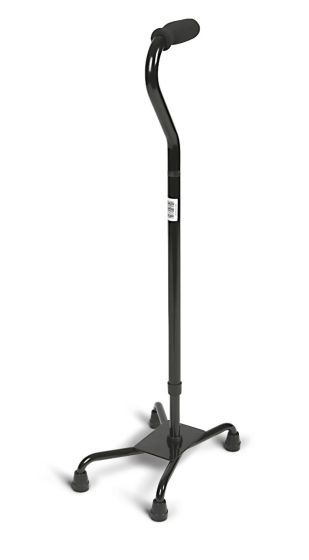 Medline Aluminum Quad Cane Black 1Ct
