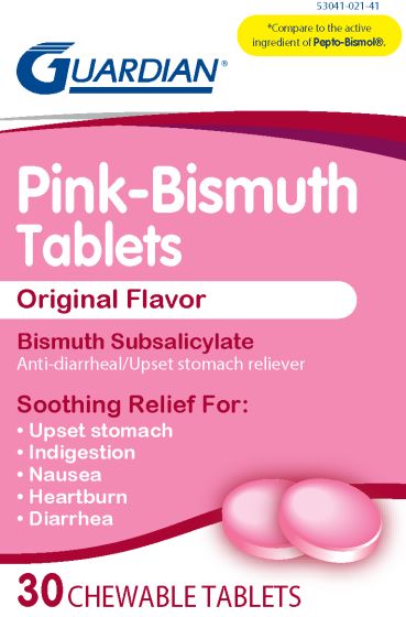 Guardian Pink-Bismuth Upset Stomach Tablet 30Ct OTC002141 by Guardian Drug Company