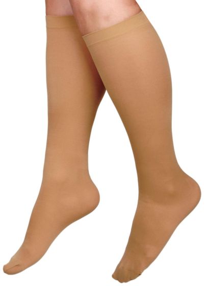 Curad Knee-High Compression Hosiery 15-20mmHg Size G Regular Tan 1Pr MDS1700GTH by Medline