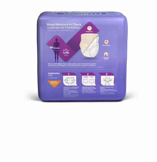 Medline Women FitRight Underwear Heavy Absorb L/XL 80Ct