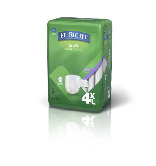 Medline FitRight Bariatric Incontinence Brief 4XL 8Ct