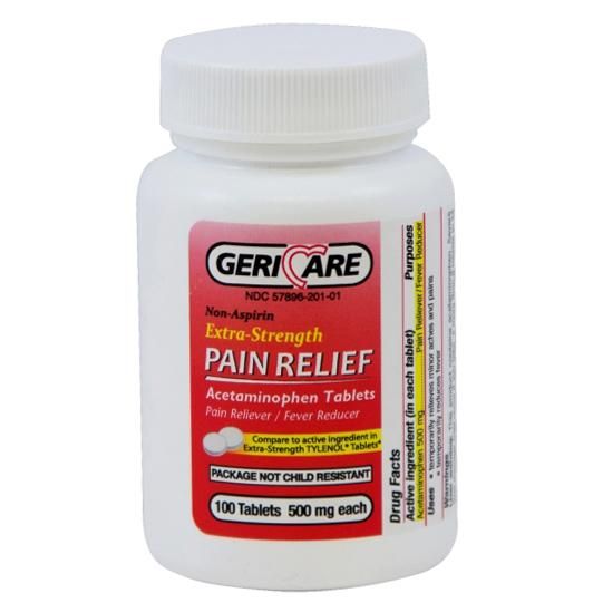 GeriCare Acetaminophen Extra Strength Tablet 500mg 100Ct OTC020101 by Geri-care Pharmaceuticals