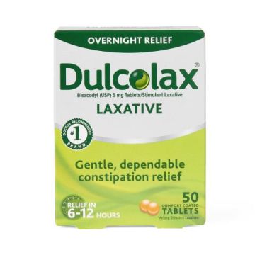 Dulcolax Overnight Laxative Tablet Bisacodyl 5mg 50Ct