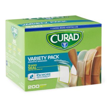 CURAD Adhesive Bandage Variety Pack 200 Bandages