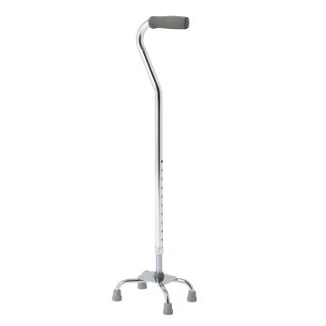 Medline Aluminum Quad Cane Sm Base 300lb Cap Chrome 2Ct