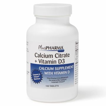 Calcium Citrate 315 mg + Vitamin D3 250 IU Tablet, 100/Bottle
