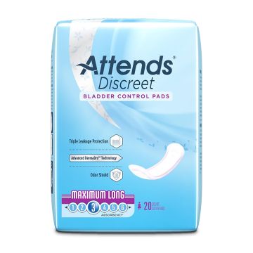 Women's Attends Discreet Bladder Pad 14.5in Level 3 20Ct