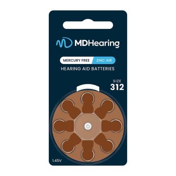 MDHearing Hearing Aid Batteries Size 312 8Ct