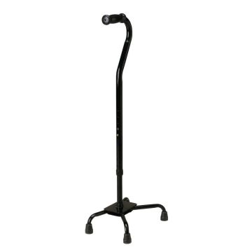 Medline Steel Bariatric Quad Cane Sm Base 500lb Black 1Ct