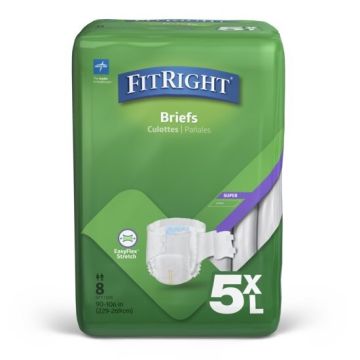 Medline FitRight Bariatric Incontinence Brief 5XL 8Ct