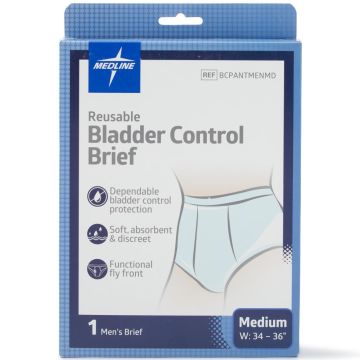 Medline Men's Reusable Bladder Control Brief M 1Ct
