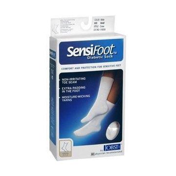 Jobst Sensifoot Over-the-Calf Diabetic Socks, Unisex, White, One Pair, Size M
