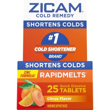 Zicam Cold Remedy Zinc Rapidmelts Citrus Flavor 25Ct