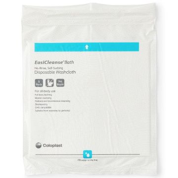 Coloplast EasiCleanse No-Rinse Bath Washcloths Fragrance Free 5/Pack 100Ct