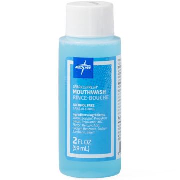 Medline Sparkle Fresh Alcohol-Free Mouthwash, 2-oz. Bottle, One