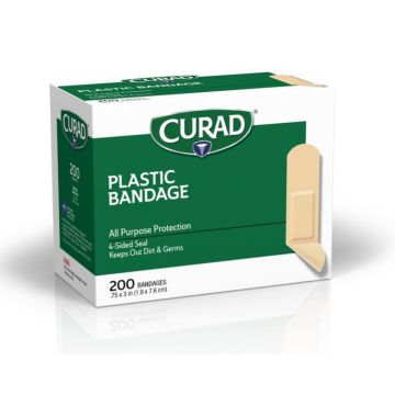 CURAD Plastic Adhesive Bandages 3/4x3 200Ct