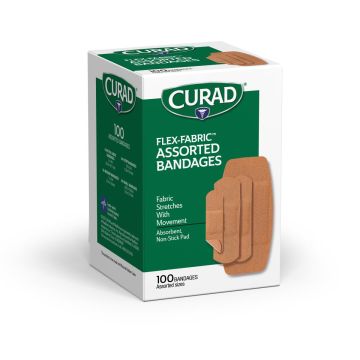 CURAD Flex-Fabric Bandage Assorted Sizes 100Ct