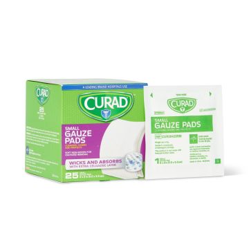CURAD Sterile Nonwoven Gauze Pad Small 2x2 25Ct