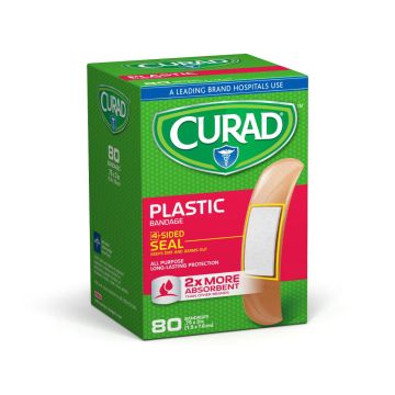 CURAD Plastic Adhesive Bandages 3/4x3 80Ct