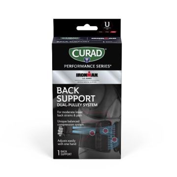 CURAD Performance IRONMAN Back Support w Dual-Pulley 4Ct