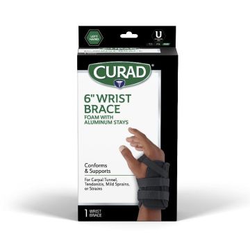 CURAD 6in Wrist Brace Splint with Stays Universal Left 1Ct