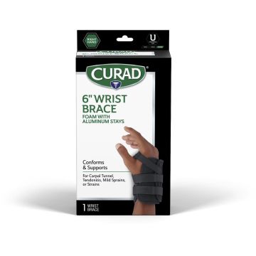 CURAD 6in Wrist Brace Splint with Stays Universal Right 1Ct