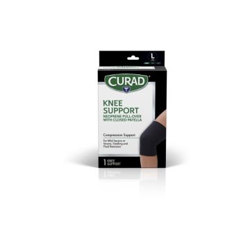 CURAD Neoprene Pull-Over Knee Support Closed Patella L 1Ct