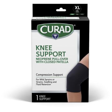 CURAD Neoprene Pull-Over Knee Support Closed Patella XL 1Ct