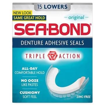 Sea-Bond Denture Adhesive Seal Original Lower 15Ct