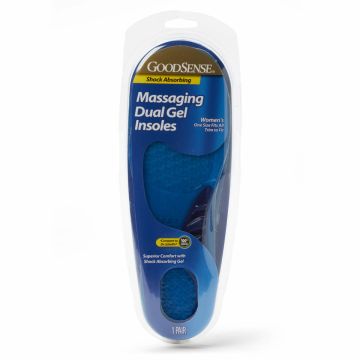 GoodSense Massaging  Women's Dual Gel Insoles, One Size Fits All - Trip To Fit, one pair