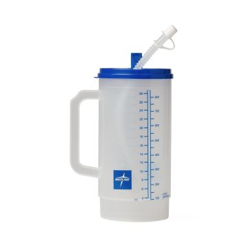 Medline Clear Insulated Carafe with Lid/Straw 32oz 1Ct