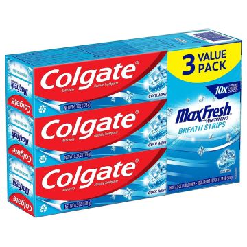 Colgate Max Fresh Whitening Toothpaste Cool Mint 6.3oz 3Ct
